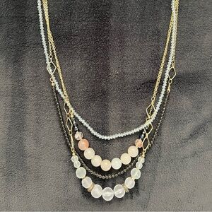 The Loft Navy, Blush & White Long Necklace